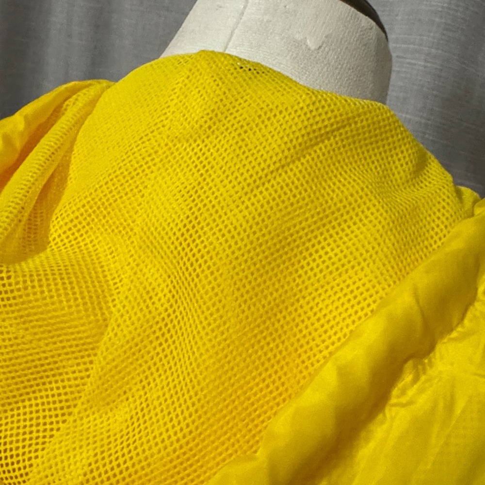 Wmns-L-Polaroid Windbreaker-Yellow Multi Color Stripe-Pockets-Drawstring Waist - Picture 8 of 15
